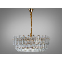 Багата підвісна кришталева люстра для вітальні, 16 ламп, золото Diasha 2020/800SGD