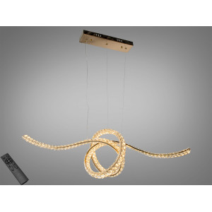Підвісна люстра LED Diasha золото 85Вт пульт 15м² Diasha D8821/1100x300G
