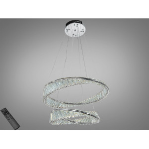 Люстра підвісна Diasha хром 2 кільця LED 86Вт Diasha D8812/600+400BCH