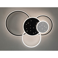 Сучасна пристельова світлодіодна люстра з пультом, 100Вт, білий+чорний Diasha 2447WH+BKdimmer