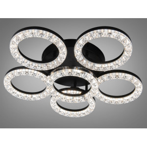 Люстра стельова LED кільця Diasha чорна 83 Вт Diasha MX4770/5+1SBK