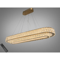 Підвісна кришталева LED люстра овальна золото 152Вт Diasha 575/1000x350G