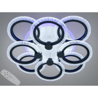 Стельова люстра Diasha чорна LED 92W 8 кілець Diasha A8180/4+4BKLED3colordimmer Стельова люстра Diasha чорна LED 92W 8 кілець Diasha A8180/4+4BKLED3colordimmer