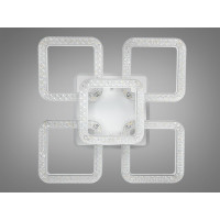 Стельова світлодіодна люстра з підсвіткою, димером, 80W, біла Diasha 2205/4+1WHLED3colordimmer