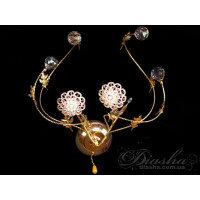 АКЦІЯ! Вражаюче галогенне бра в стилі "Квіткові мотиви", золото Diasha 9464/2GP