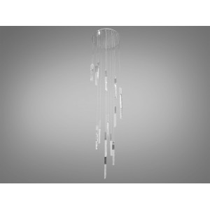 Сучасна світлодіодна люстра підвіс, 35W, хром Diasha 3001/16HR