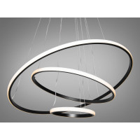 Стильна підвісна LED люстра в вітальню з пультом, димером, 90W, чорний Diasha MD9079-3ABK-600+400+200dimmer