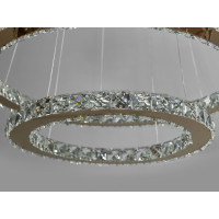 Шикарна світлодіодна люстра підвіс "Кришталеві кільця", 65Вт, золото Diasha 7206-8W/580+400G