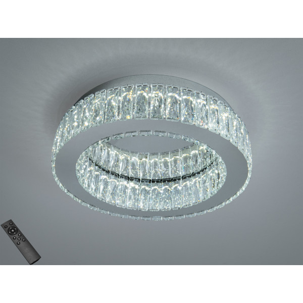 Стельова LED люстра з кришталом 45Вт хром пульт Diasha 587/400CH