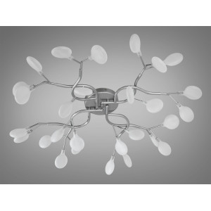 Виразна стельова люстра в коридор "Світлячок", 28 ламп, хром сатин Diasha X890-28ASL