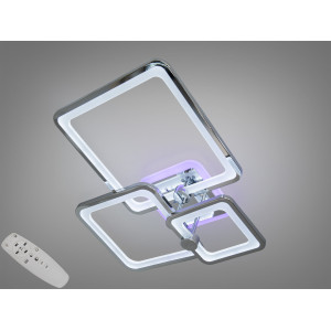 Стельова світлодіодна люстра з пультом, димером, підсвіткою, 70W, біла Diasha 8208/3HRLED3colordimmer