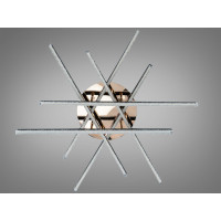 Стельова світлодіодна люстра MX7805 біла 75W три акрилові кільця Diasha SX1008/6BK