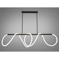 Світлодіодна лінійна підвісна люстра в офіс, 48Вт, чорна Diasha SY9752-L1500BK