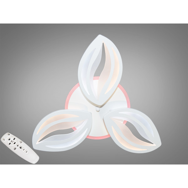 Стельова лед люстра з пультом, димером і підсвічуванням, 65W, біла Diasha 8092/3WHLED3colordimmer