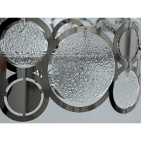 Стильна підвісна люстра з круглими скляними елементами, 8 ламп, хром Diasha 6190-HR-L-WH