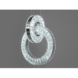 Чарівна підвісна кришталева світлодіодна люстра, 32W, хром Diasha 7710-2A/200+300HR