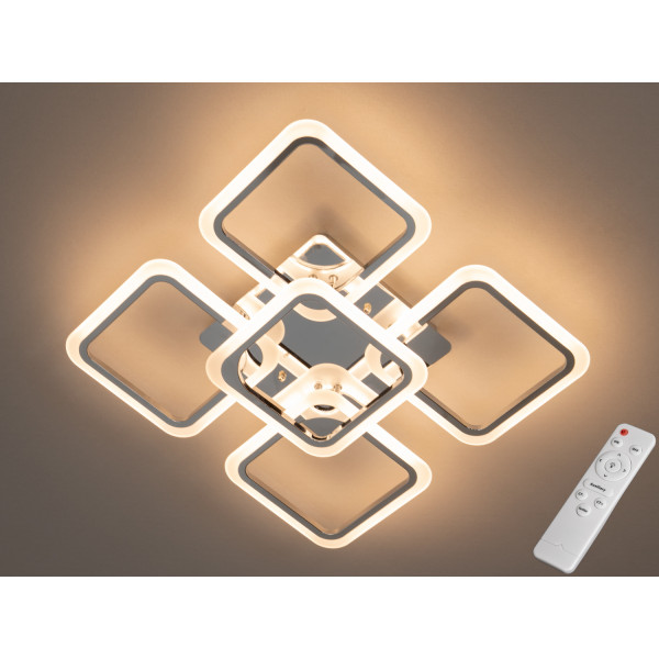 Світлодіодна люстра смарт світильник з пультом dimmer, 90W, хром Diasha A8060/4+1HR