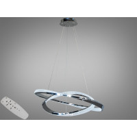 Ефектна підвісна світлодіодна люстра з пультом, 100 Вт, хром Diasha D2486-800+600HR