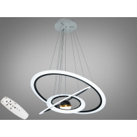 Люстра LED підвіс чорна 140Вт 3 кільця CCT Diasha 2328-800+600+400BK