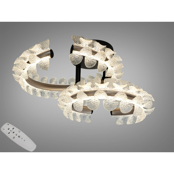 Стельова LED люстра шампань 80W з пультом 14м² Diasha 2511/500+400CG Стельова LED люстра шампань 80W з пультом 14м² Diasha 2511/500+400CG
