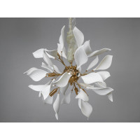 Декоративна підвісна люстра з фарфоровими елементами, 12 ламп, золото Diasha 7172-12PGD