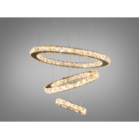 Чудова новинка, кришталева світлодіодна люстра кільця, 60W, золото Diasha 7201-6W/480+340+190G Чудова новинка, кришталева світлодіодна люстра кільця, 60W, золото Diasha 7201-6W/480+340+190G