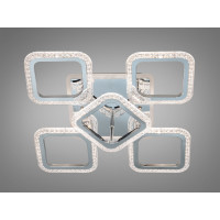 Стельова LED люстра хром 70Вт пульт 5 модулів Diasha AS8170/4+1HRLED3colordimmer