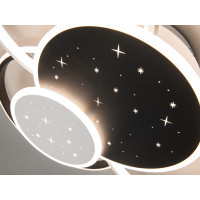 Гармонійна стельова світлодіодна люстра з пультом, 115Вт, білий+чорний Diasha 2448WH+BKdimmer