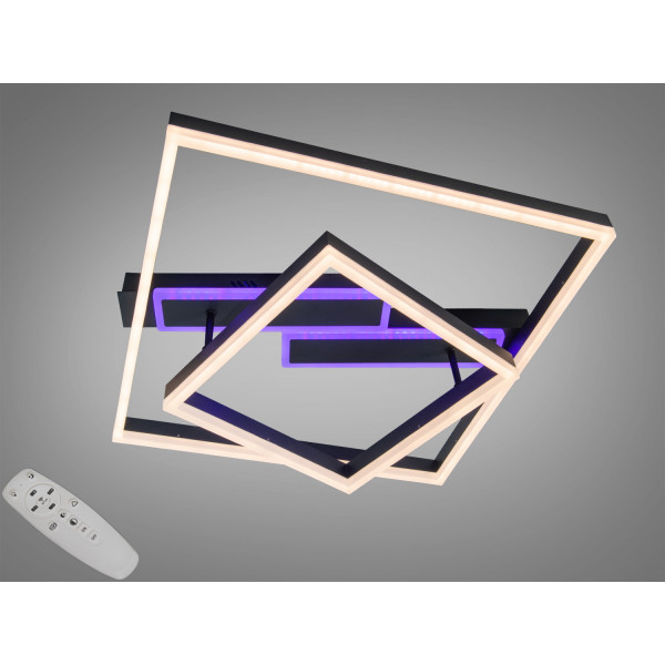 Стельова LED люстра Diasha чорна 85W пульт димер Diasha 2548BKLED3colordimmer