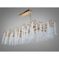 Унікальна підвісна кришталева люстра витягнутої форми, 14 ламп, хром Diasha 609-L1200G