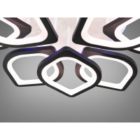 Світлодіодна люстра смарт світильник з пультом, 165 Вт, чорна люстра Diasha 8073/6+3BKLED3colordimmer