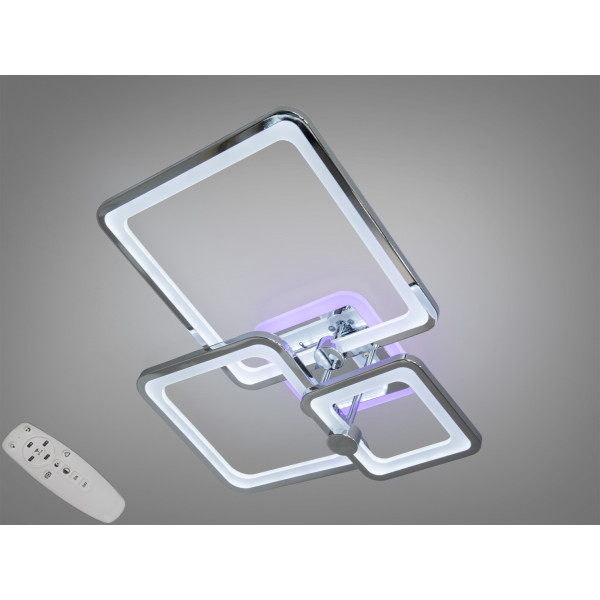 Стельова світлодіодна люстра з пультом, димером, підсвіткою, 70W, біла Diasha 8208/3HRLED3colordimmer Стельова світлодіодна люстра з пультом, димером, підсвіткою, 70W, біла Diasha 8208/3HRLED3colordimmer