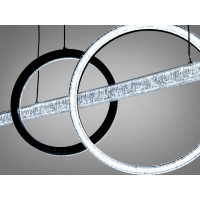 Підвісна LED люстра Diasha чорна 58 Вт 10 м² Diasha 1106/2+1BK