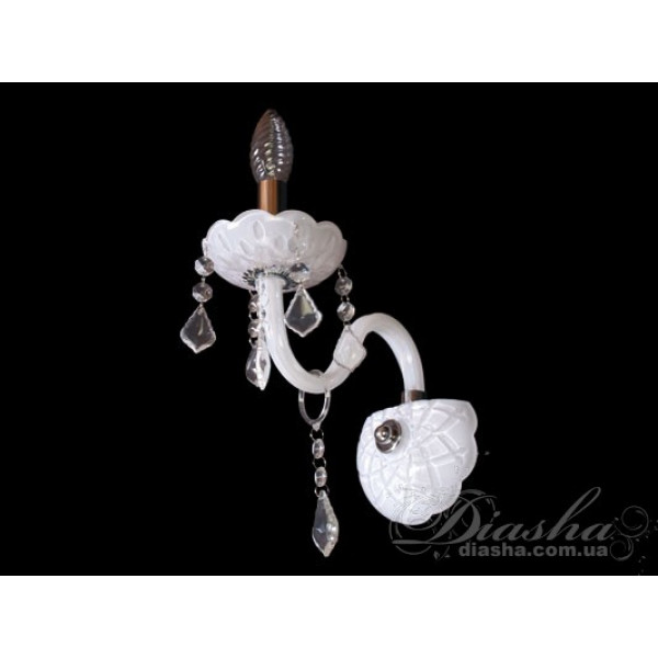 Акційна пропозиція!!! Елегантне, класичне бра з білого скла Diasha N8003/1WHRW