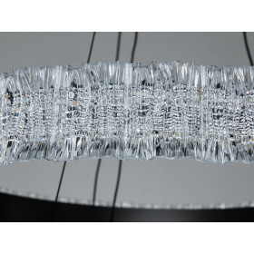 Підвісна LED люстра Diasha чорна 140W пульт кільця Diasha D8748/600+400BK