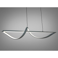 Якісна підвісна лінійна діодна люстра над барною стійкою, 44Вт, сіра Diasha 2362-100GR