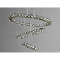 Чудова новинка, кришталева світлодіодна люстра кільця, 60W, золото Diasha 7201-6W/480+340+190G