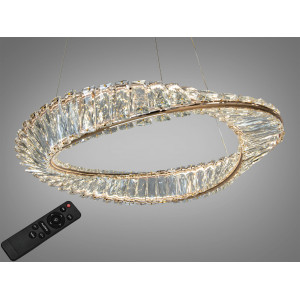 Гармонійна кришталева світлодіодна люстра з пультом, 55 Вт, золото Diasha 548/500G