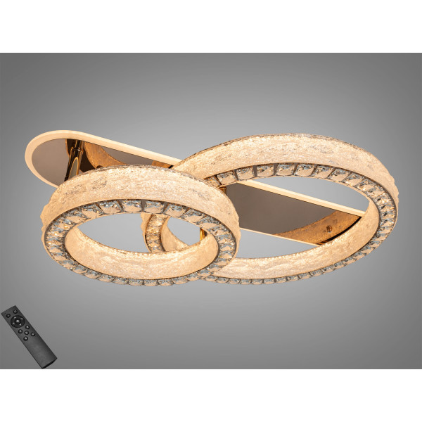 Люстра стельова Diasha LED золото 100 Вт пульт Diasha 663/600+400GD