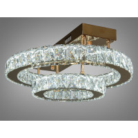 Гармонійна стельова кришталева світлодіодна люстра, 40Вт, золото Diasha 7708-2D/G