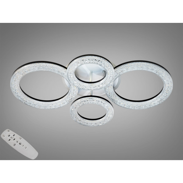 Стельова світлодіодна люстра з пультом, димером, підсвічуванням, 75W Diasha 2203/2+2BKLED3colordimmer Стельова світлодіодна люстра з пультом, димером, підсвічуванням, 75W Diasha 2203/2+2BKLED3colordimmer