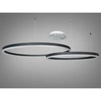 Світлодіодна люстра підвіс з комбінованим освітленням, 100Вт, чорна Diasha D2485-800+600BK