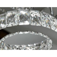 Інноваційна кришталева світлодіодна люстра кільця, 40Вт, хром Diasha 7708-2D/HR