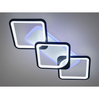 Світлодіодна люстра квадрати з пультом, дімером, підсвічуванням, 75W Diasha 8060/2+1BKLED3colordimmer