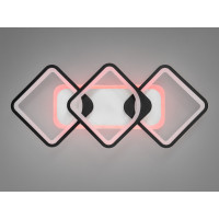 Світлодіодна люстра квадрати з пультом, дімером, підсвічуванням, 75W Diasha 8060/2+1BKLED3colordimmer