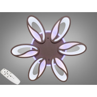 Стельова LED люстра з диммером, підсвічуванням, 105Вт, коричнева Diasha 8090/6CFLED3colordimmer Стельова LED люстра з диммером, підсвічуванням, 105Вт, коричнева Diasha 8090/6CFLED3colordimmer
