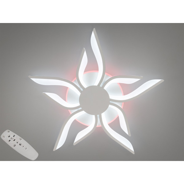 Стельова led люстра кільця з пультом, диммером, підсвіткою, 40W, біла Diasha 2482/5+5WHLED3colordimmer