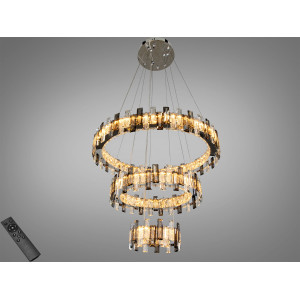 Підвісна LED люстра 54Вт 2 модулі хром пульт Diasha 7963/600+400+200CH