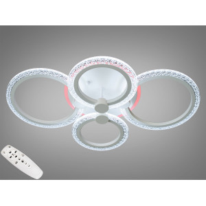 Стельова світлодіодна люстра з пультом, димером, 75W, біла Diasha A8180/4WHLED3colordimmer