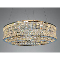 LED підвісна кришталева люстра 110Вт хром пульт Diasha 572/500CH
